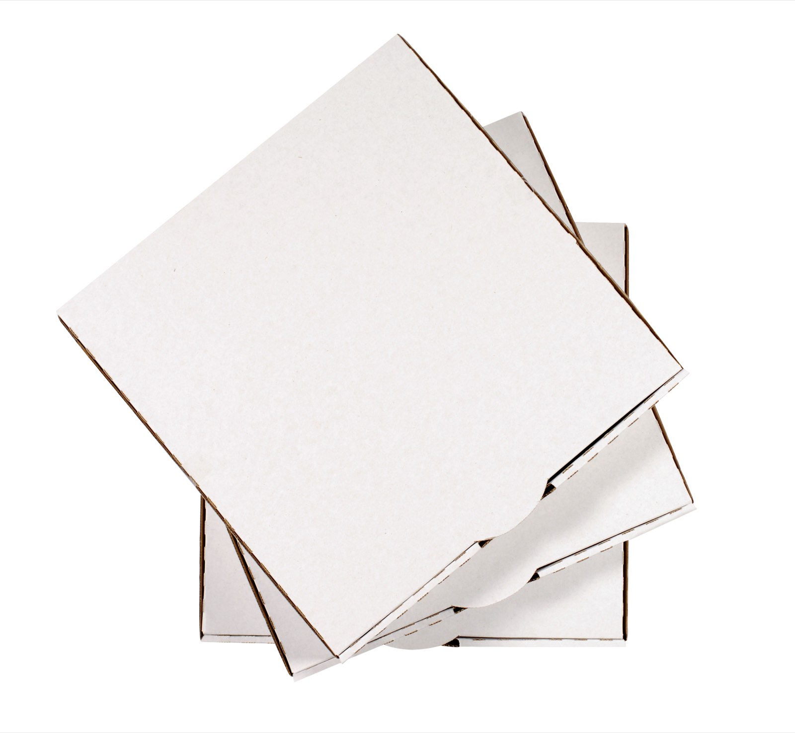 Cajas pizza blancas apiladas